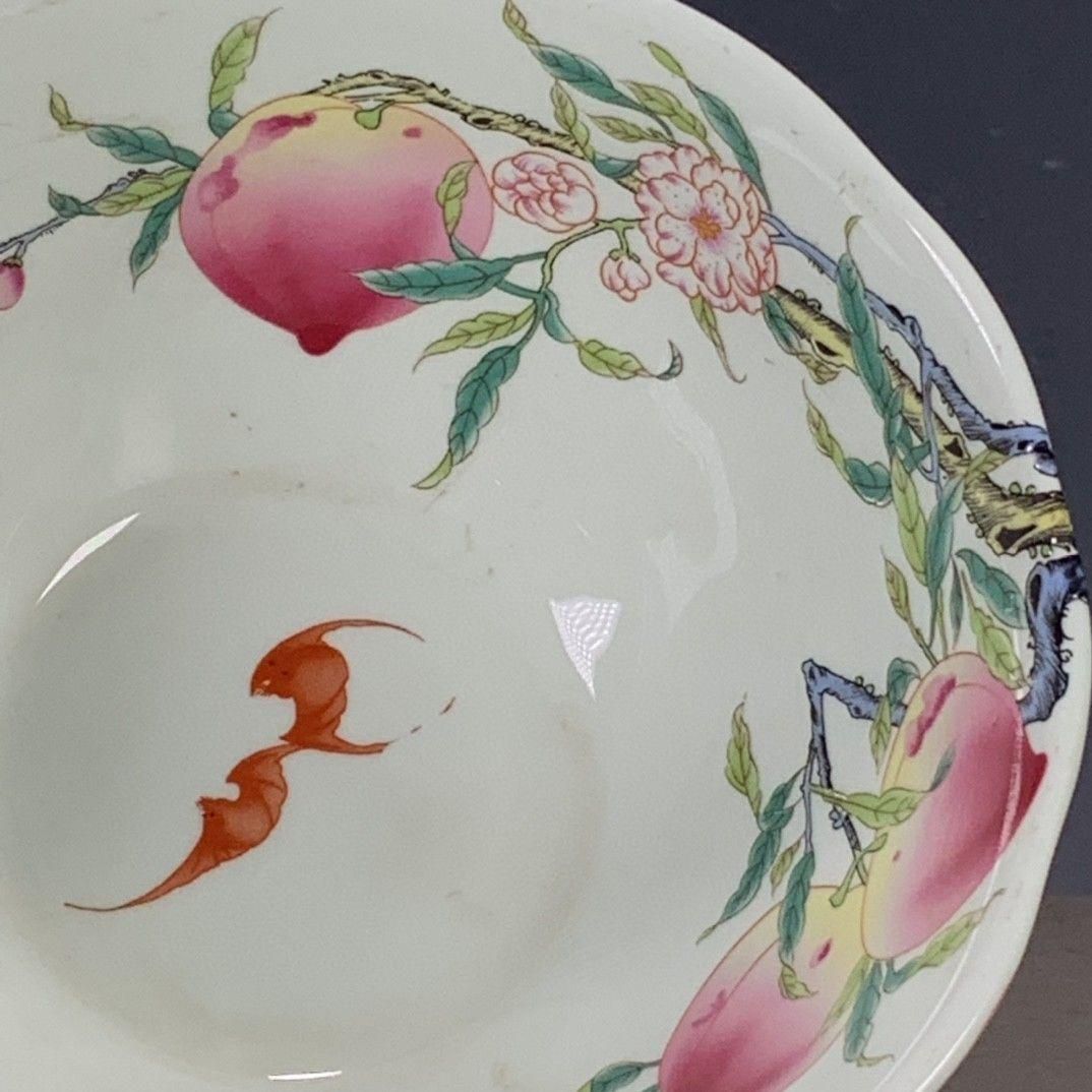 乾隆粉彩寿桃碗 景徳鎮 陶磁器 装飾品 工芸品 美術品 置物