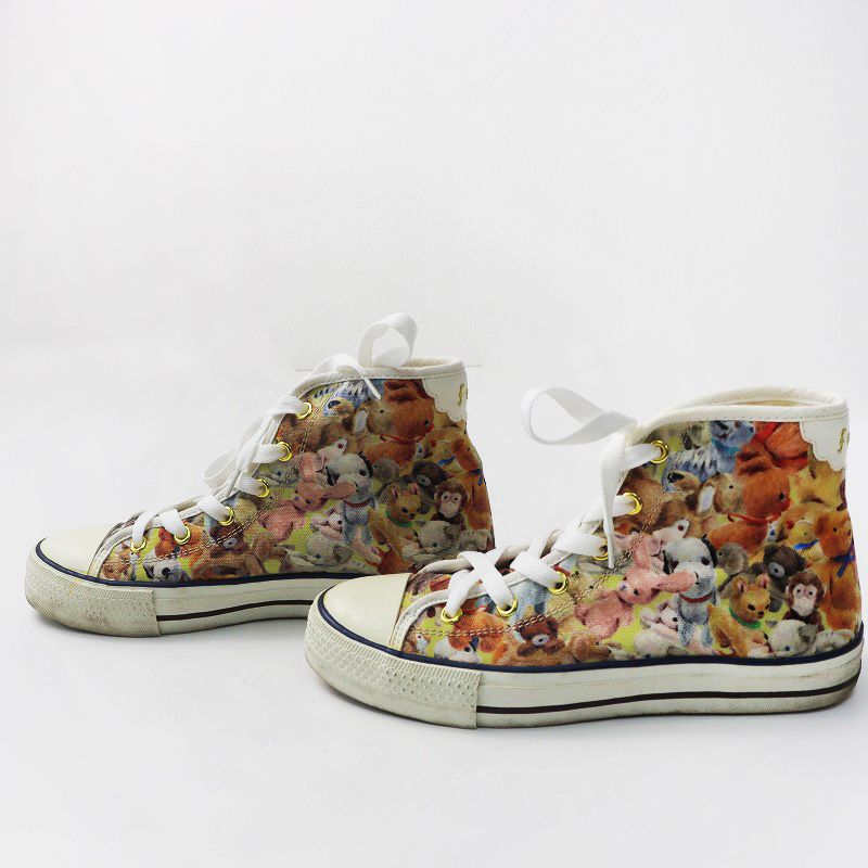 franche lippee 犬柄キャンバススニーカー フランシュリッペ franche lippee こどもべや ハイカットスニーカー S