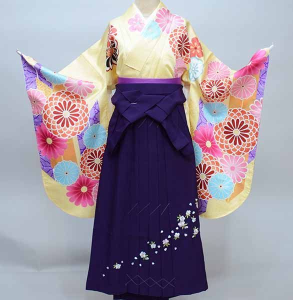 二尺袖 着物 袴フルセット From KYOTO 着物丈は着付けし易いショート丈