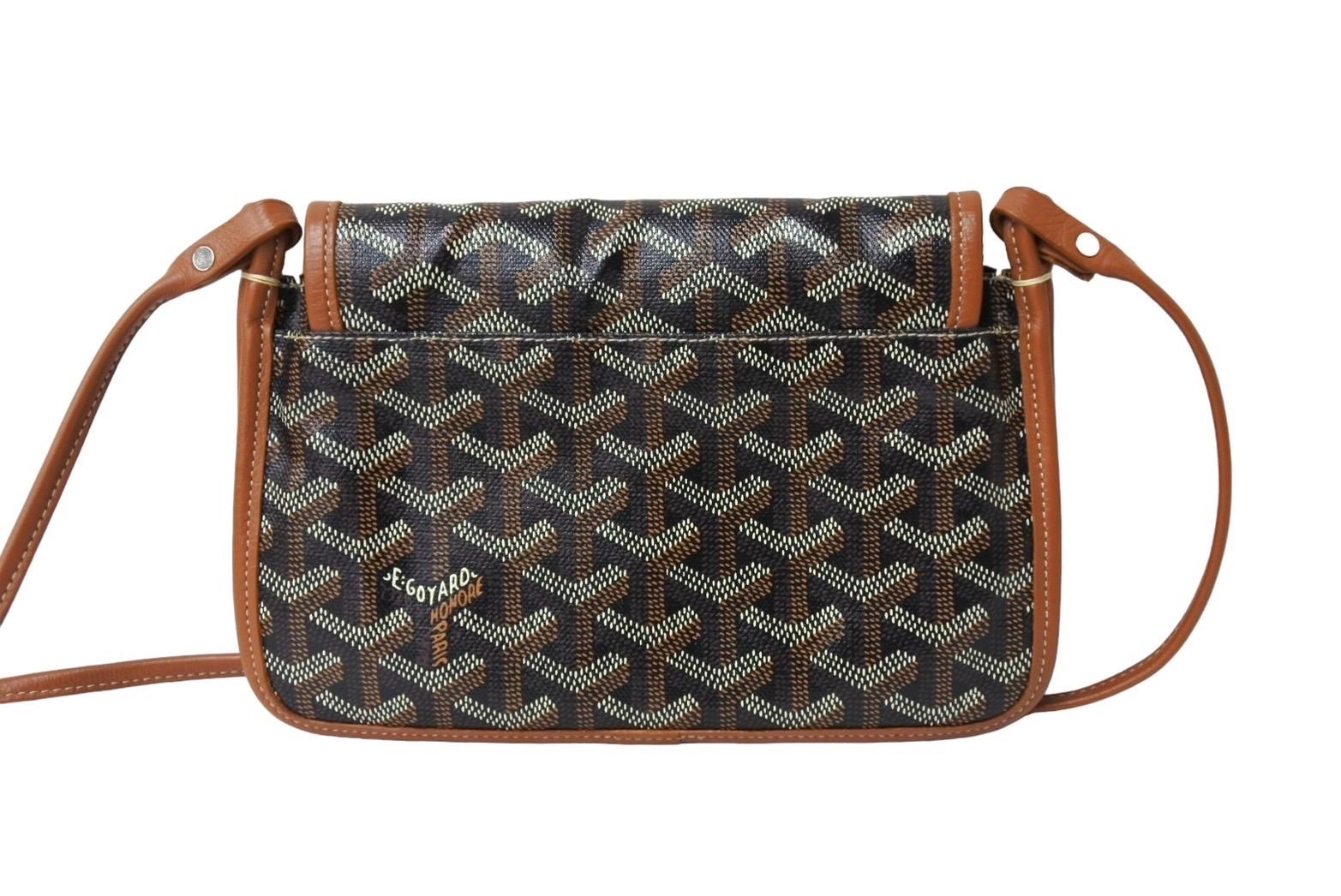 GOYARD ゴヤール プリュメ ポーチウォレット ショルダーバッグ PLUMETPMLTY01CL03P ブラック ブラウン シルバー金具 良品 中古 65075