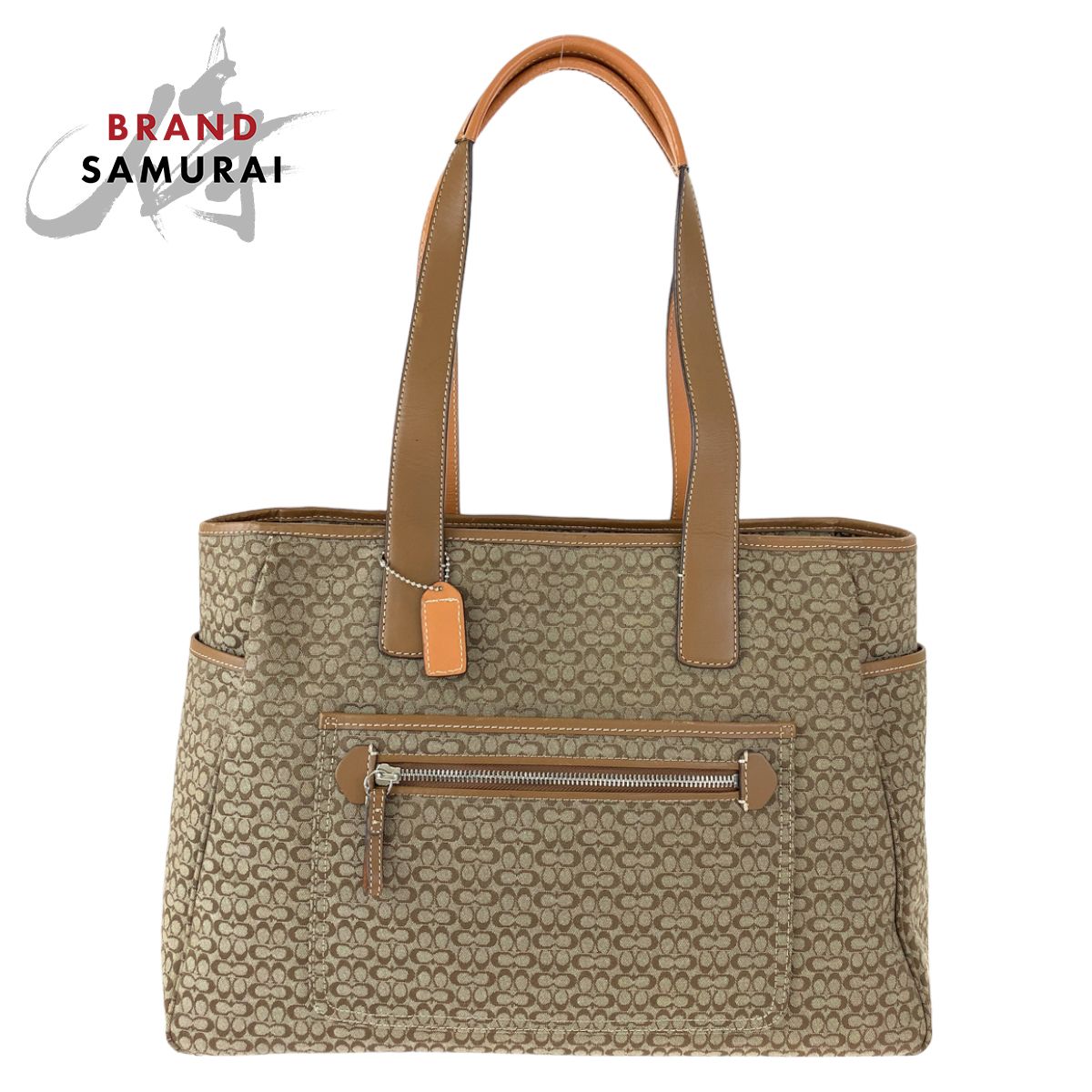 COACH コーチ ミニシグネチャー ブラウン 茶 キャンバス レザー 5707 