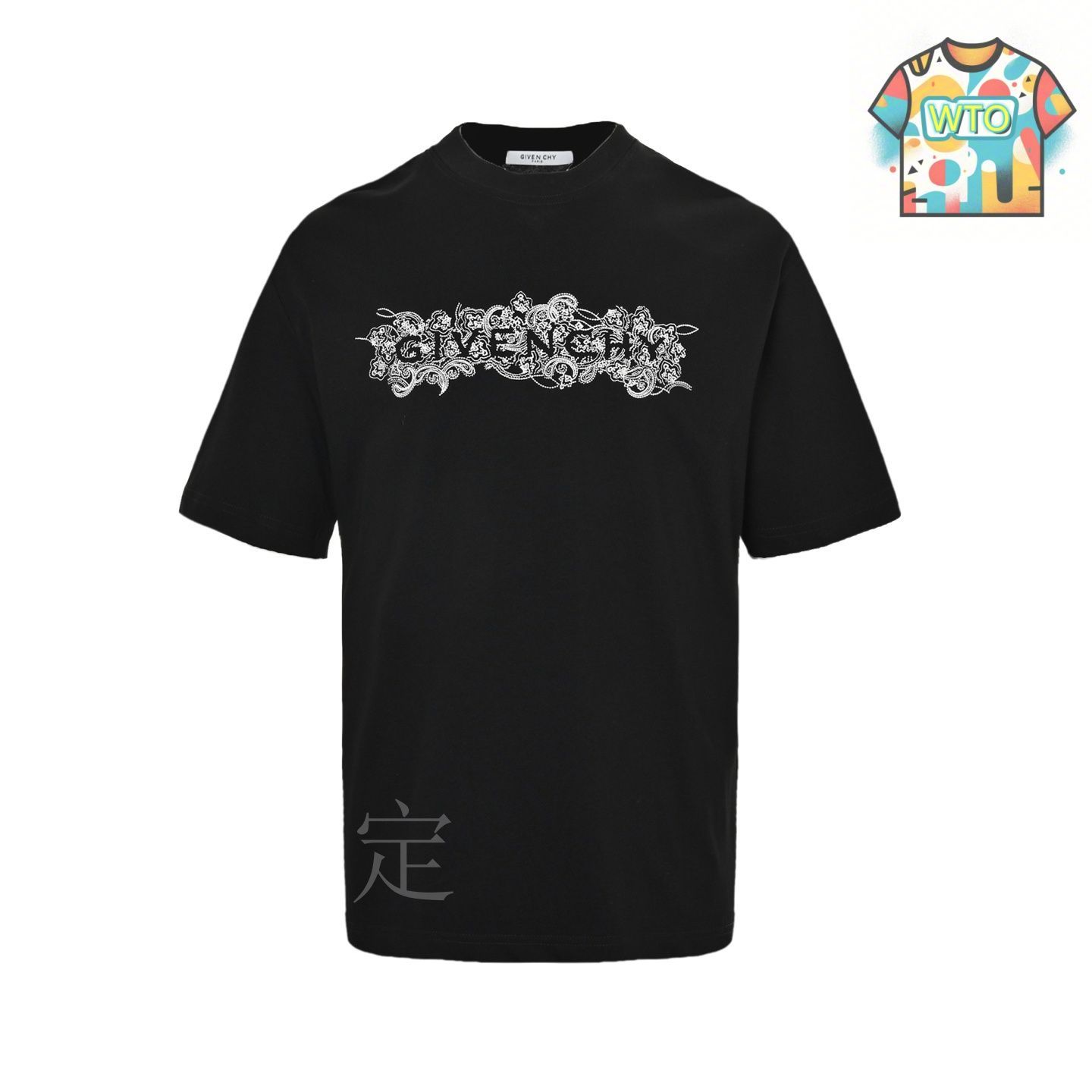 GIVENCHY 花柄刺繍 黒Tシャツ