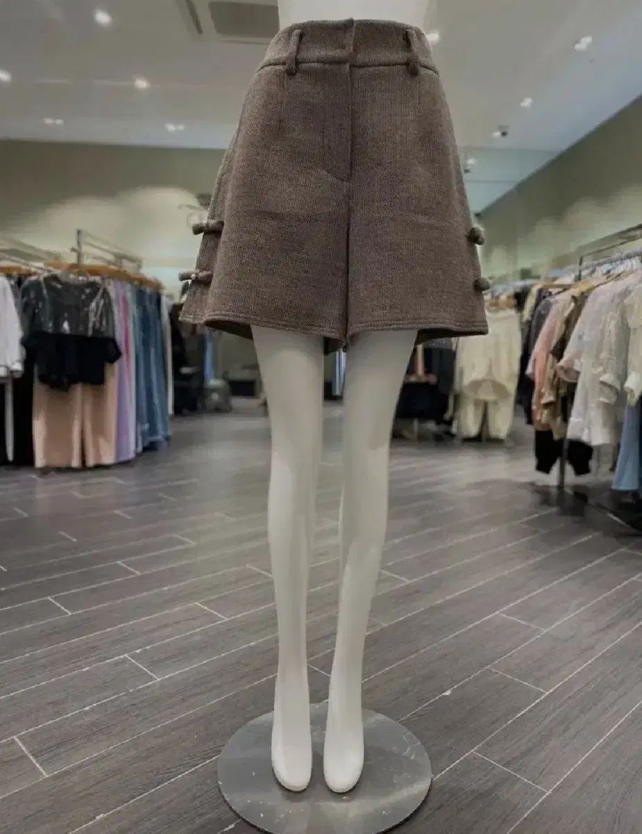 ハンサム ウール ブレンド パール リボン ズボン 55