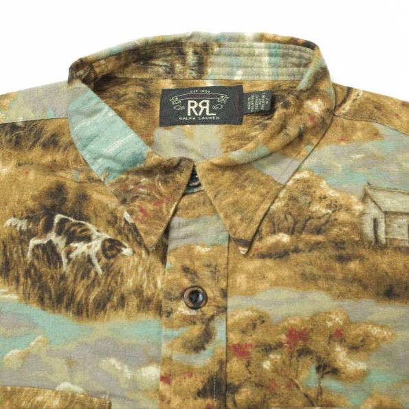 RRL ダブルアールエル　長袖シャツ　L RRL ダブルアールエル FREEPORT WORK SHIRT プリントフランネル