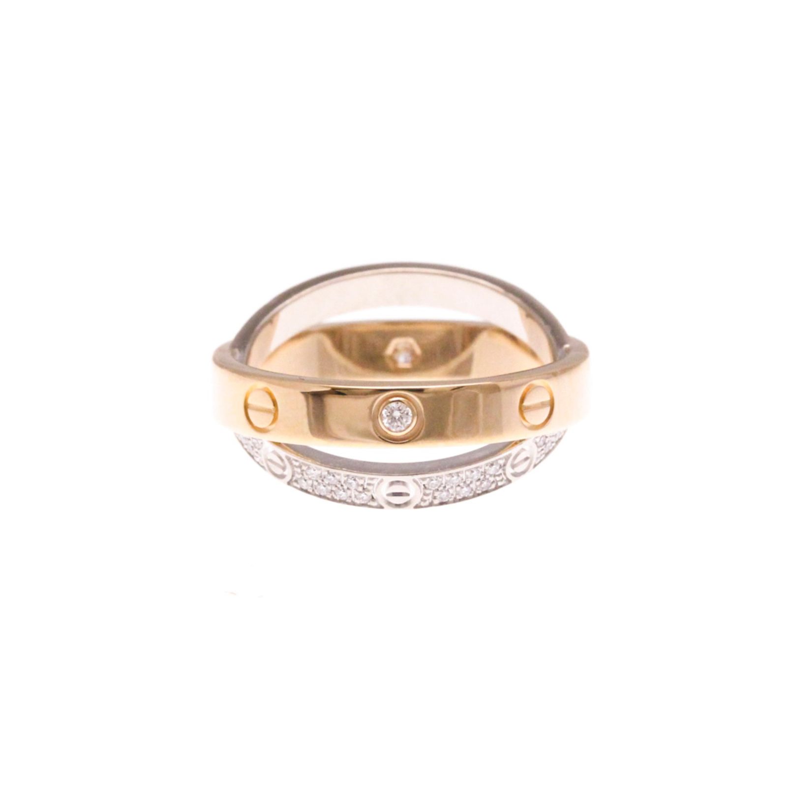 カルティエ(Cartier) ビーラブ リング パヴェダイヤモンド K18ピンク 
