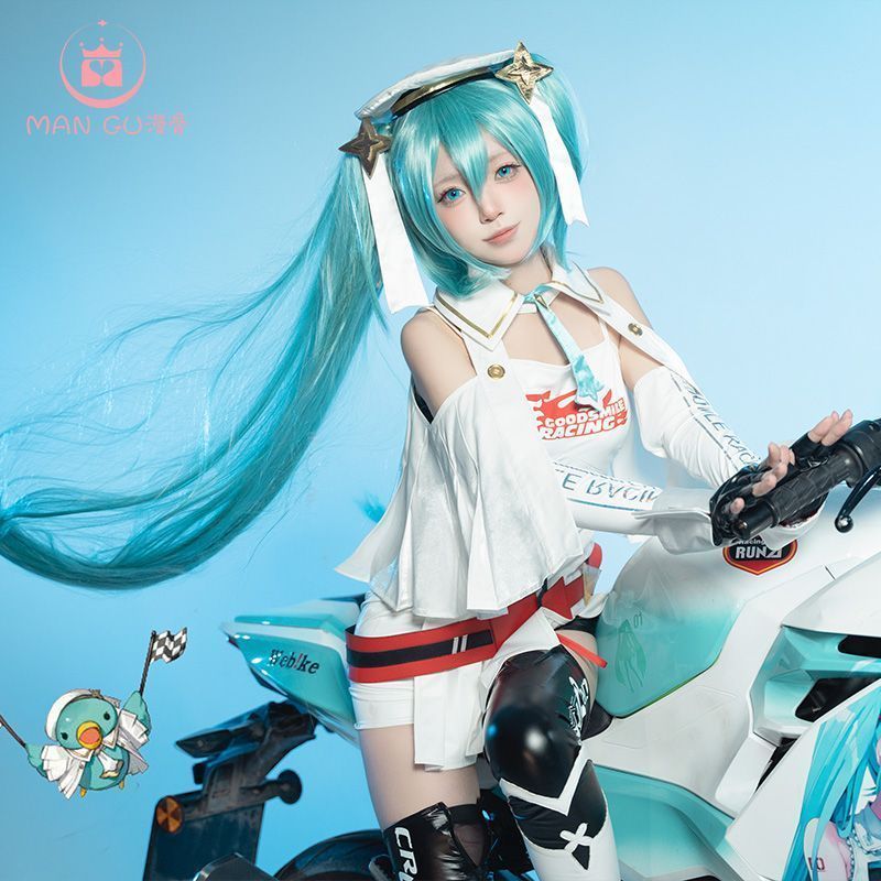新品未使用 初音ミク レーシング2023 コスプレ衣装 フルセット 袖付き 
