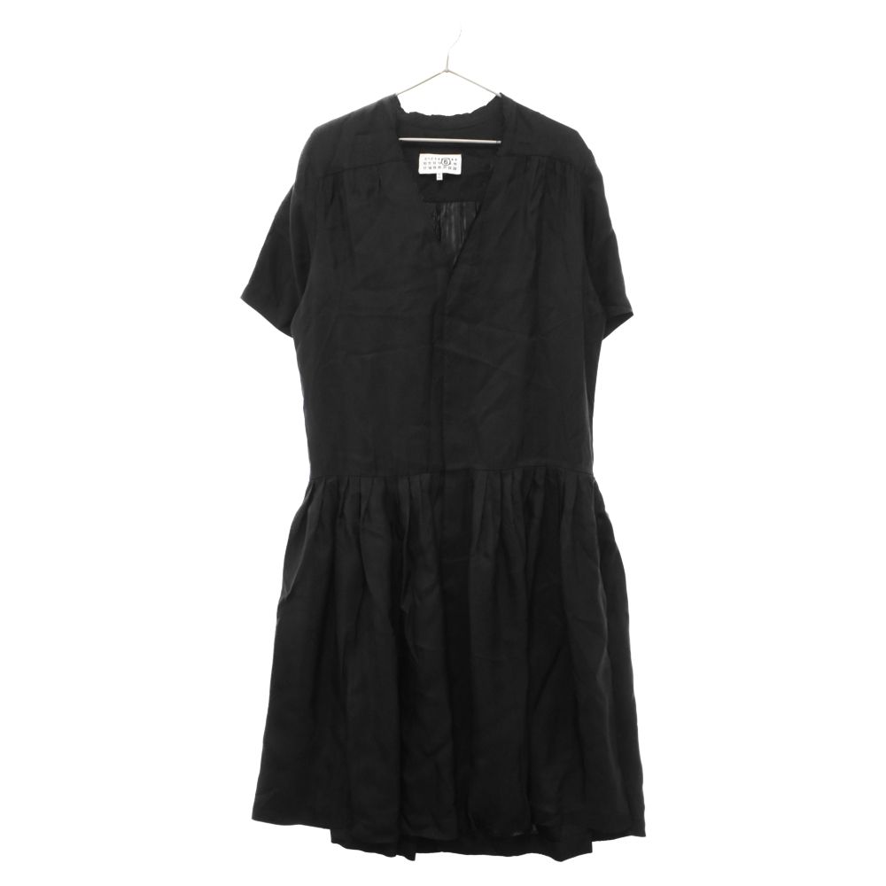 MM6 Maison Margiela (エムエムシックスメゾンマルジェラ) 23AW JACQUARD SHIRT DRESS  ジャガードロゴデザイン シャツ ドレス ワンピース レディース ブラック S62DD0020 - メルカリ