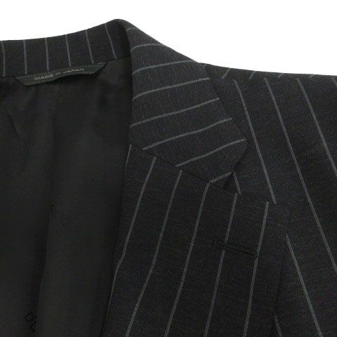 ダーバン DURBAN スーツ ジャケット テーラード シングル 2B パンツ スラックス タック ウール ストライプ グレー AB7 AB8
