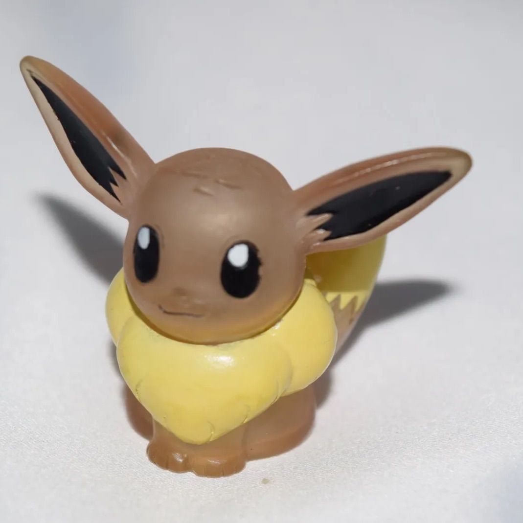 イーブイ クリアver 茶色濃いめ 指人形 ポケモンキッズ ソフビ人形