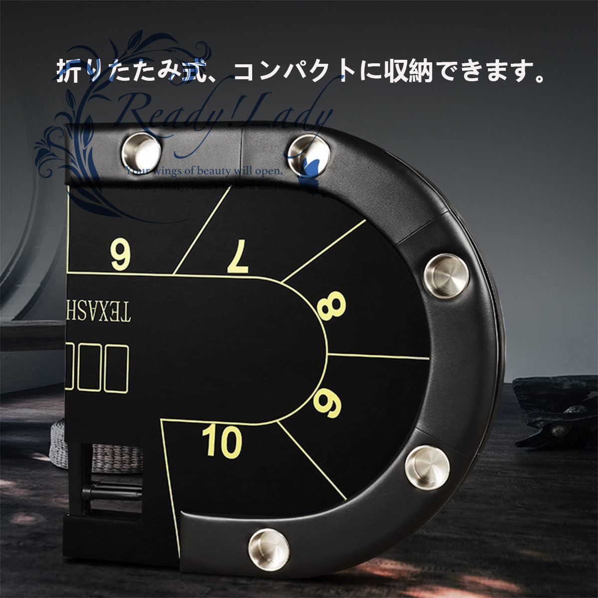 ポーカーテーブル 折りたたみ カジノ テキサス ホールデム ポーカーマット ゲーム レジャー テーブル カップホルダー付き 10人用 - メルカリ