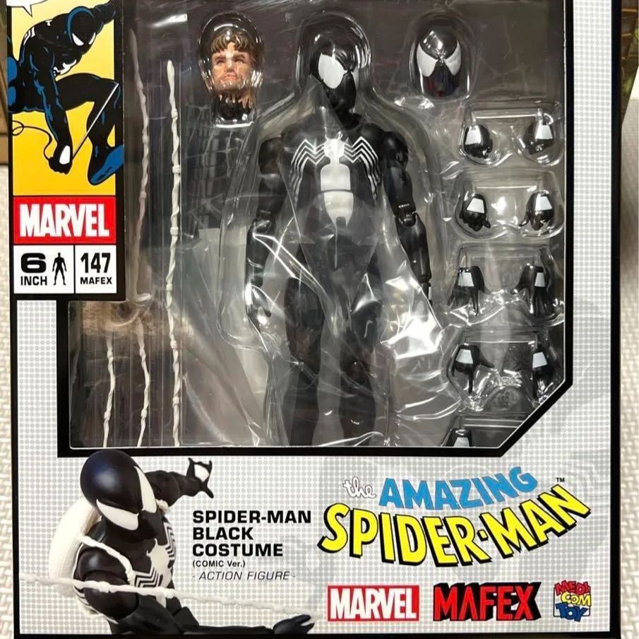 モ*ト様 【新品】MARVEL MAFEX 147 スパイダーマン ブラックコス MAFEX No.147 Spider-Man Black Costume COMIC Ver. Action