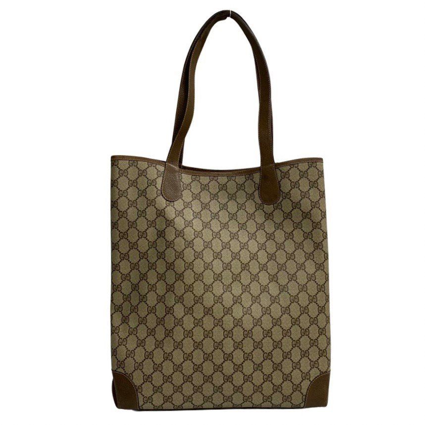 極 美品 GUCCI グッチ オールドグッチ シェリーライン レザー トートバッグ ハンドバッグ ビジネスバッグ A4収納可 ブラウン 55261 -  メルカリ