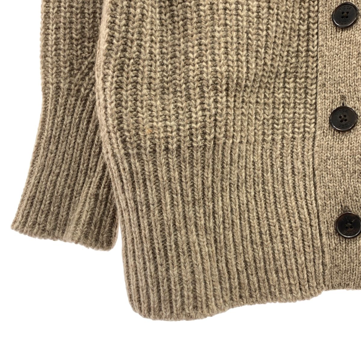 美品 ティッカ 日本製 ウール Vネック ロングニットカーディガン 茶色ブラウン TICCA / ティッカ | ウール Vネック ニット カーディガン | F