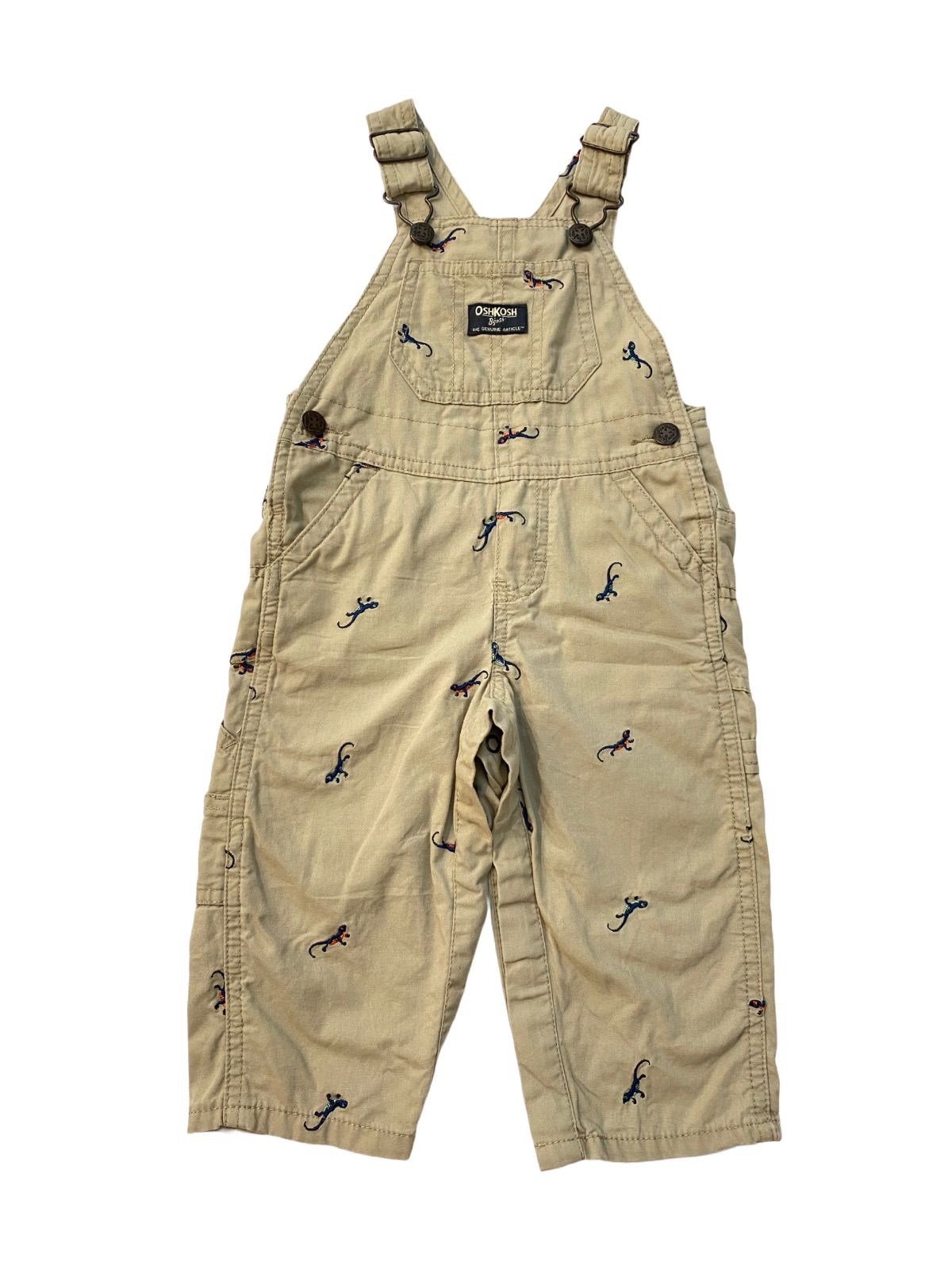 Size 80】オシュコシュ 恐竜 オーバーオール ベージュ（Oshkosh  