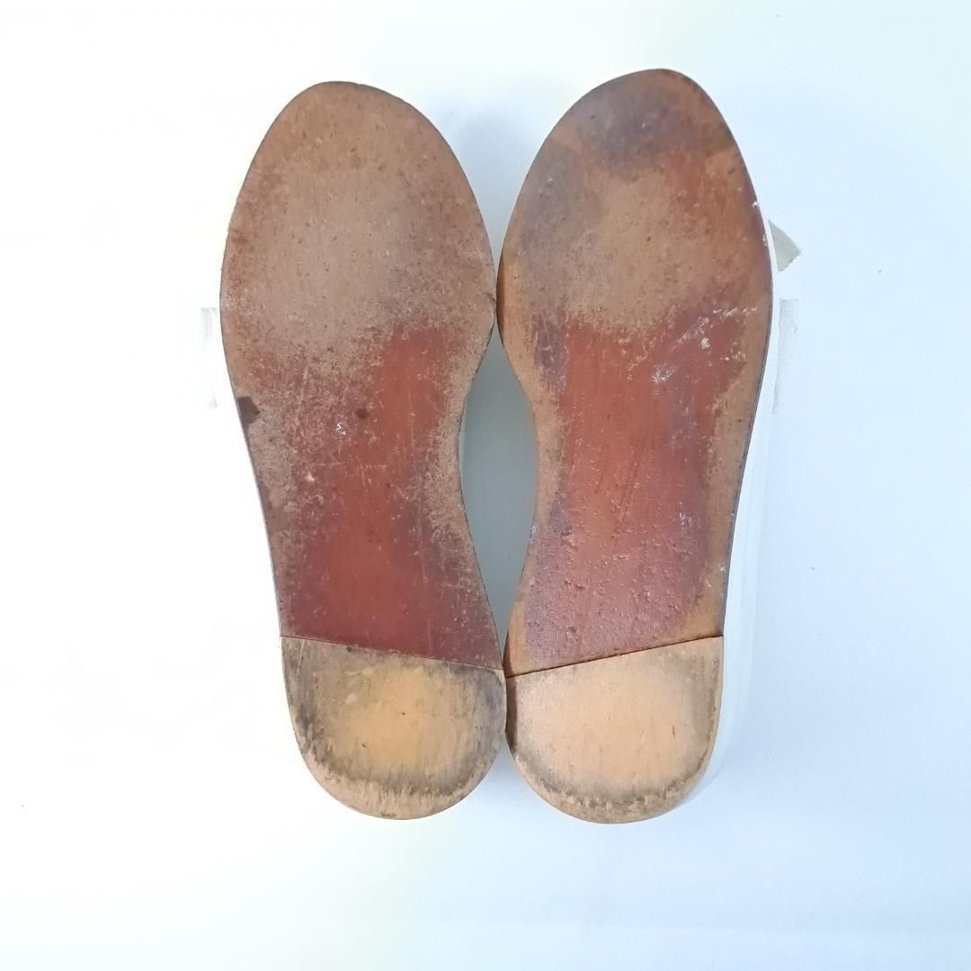 COMME des GARCONS フラットシューズ リボン 白 ラウンドトゥ