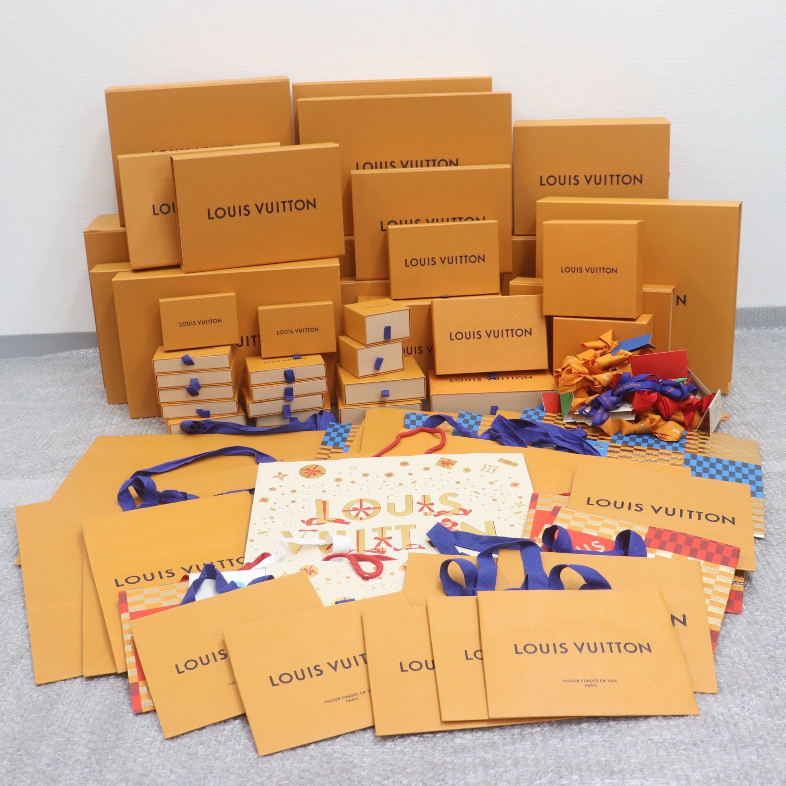 ITB7Q0CEU6EJ LOUIS VUITTON ルイヴィトン BOX ショッパー 純正 紙袋 化粧箱 オレンジ 空き箱 まとめ売り 紙袋29枚 箱36個