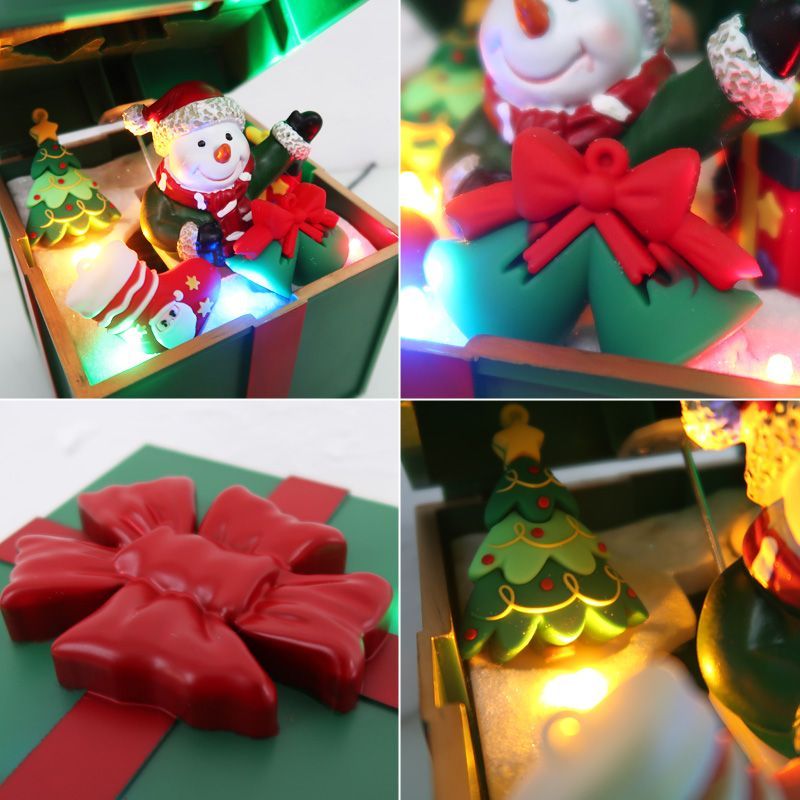クリスマス 雪だるま オブジェ オルゴール プレゼントボックス 可愛い