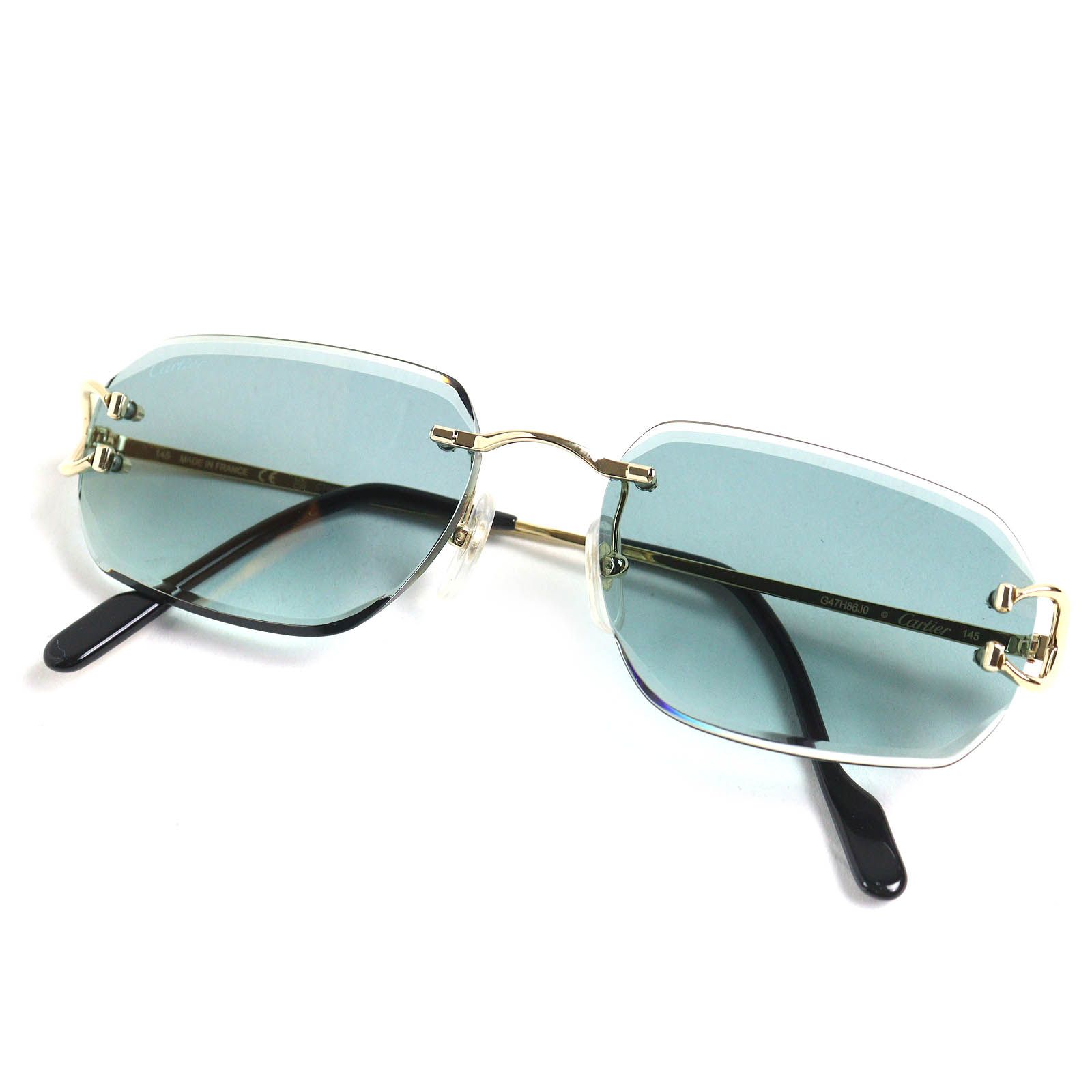 極美品△Cartier カルティエ CT0468S 003 リムレス フチ無し ツー