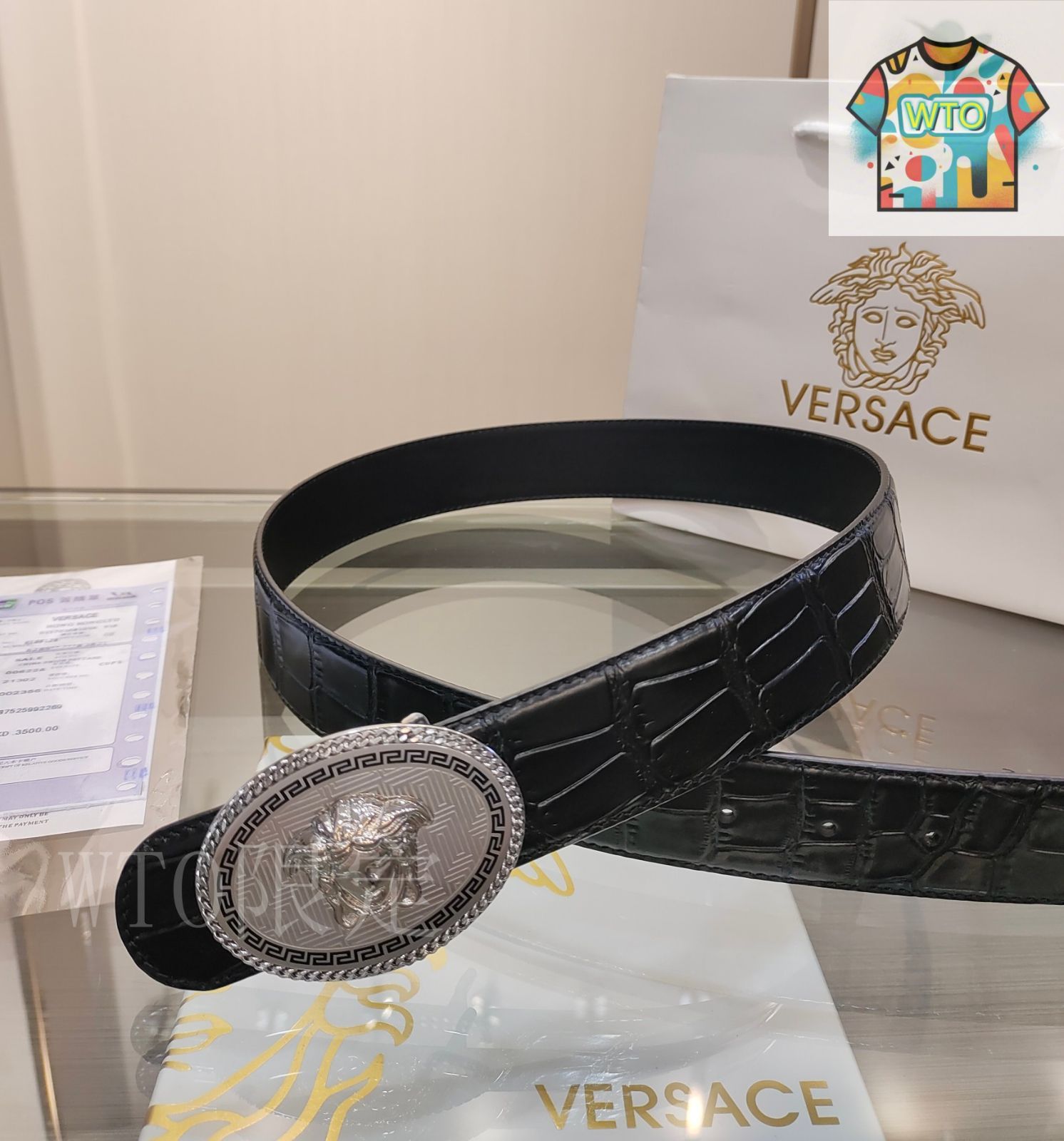 今日特価】VERSACE ヴェルサーチ レザーベルト-3 - メルカリ