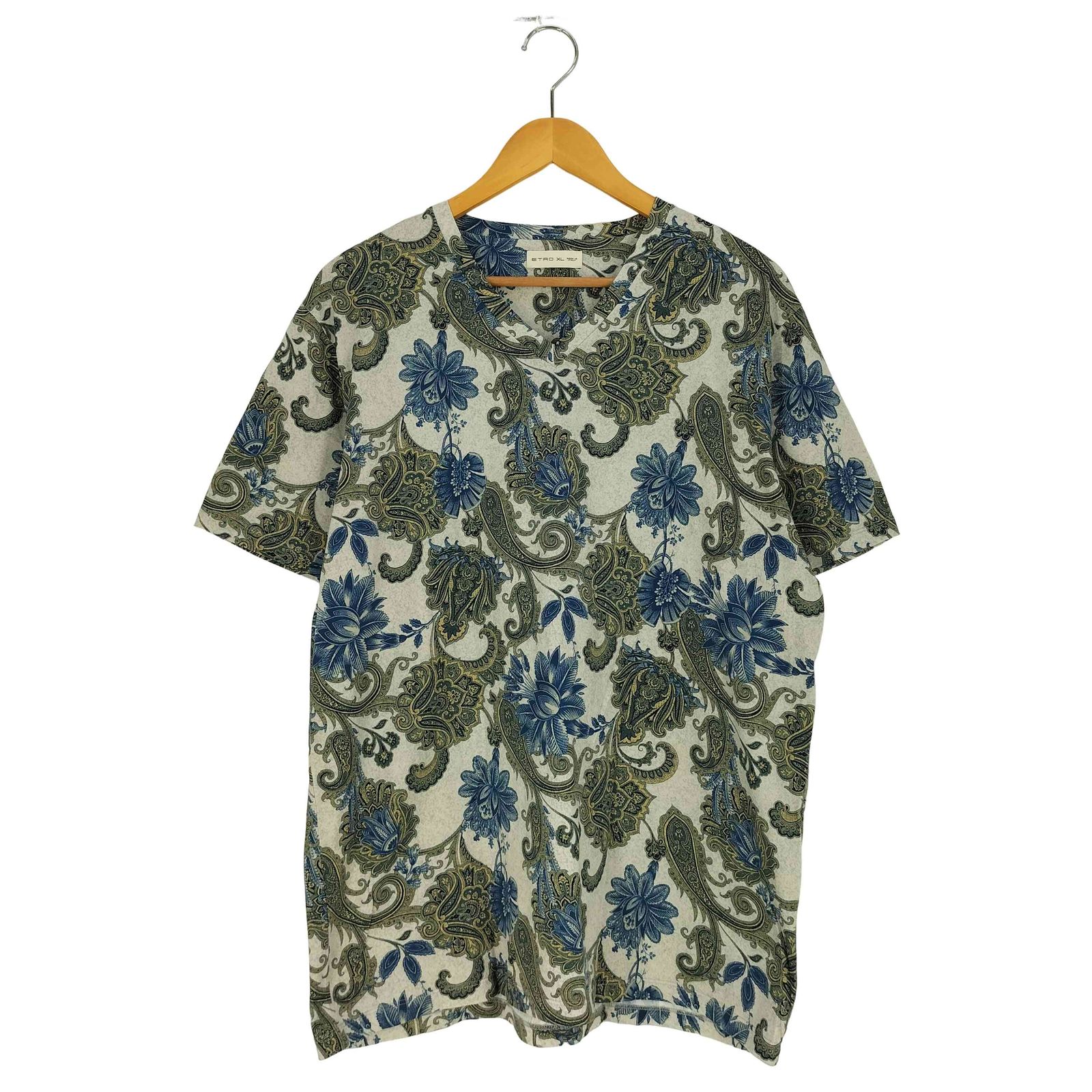 エトロ ETRO ペイズリー柄 コットン Vネック Tシャツ メンズ