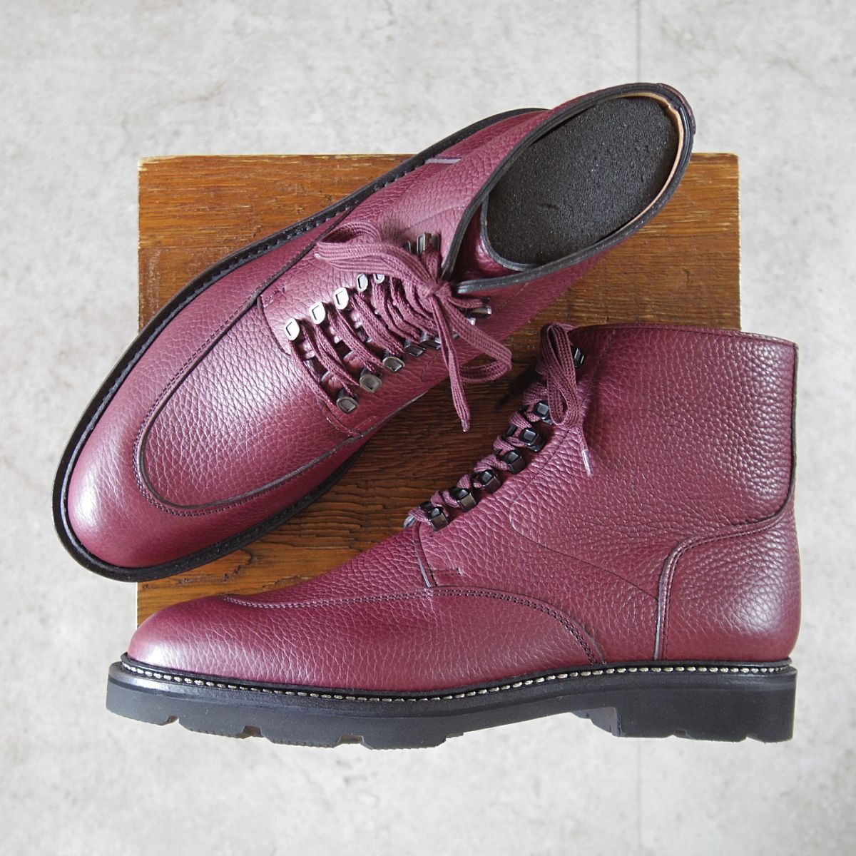 ♥ ジョンロブ 6E 定価￥224 400- HELSTON|レースアップブーツ 0015ラスト|シボ革|RUSSET|赤茶|メンズ|JOHN LOBB n904