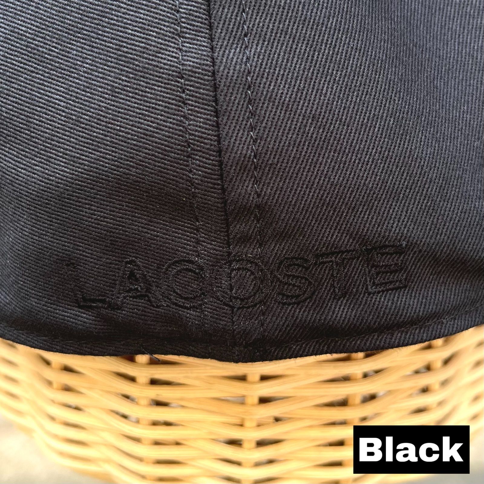 LACOSTE ラコステ ハンチング コットン素材 日本製 Black 洗える帽子