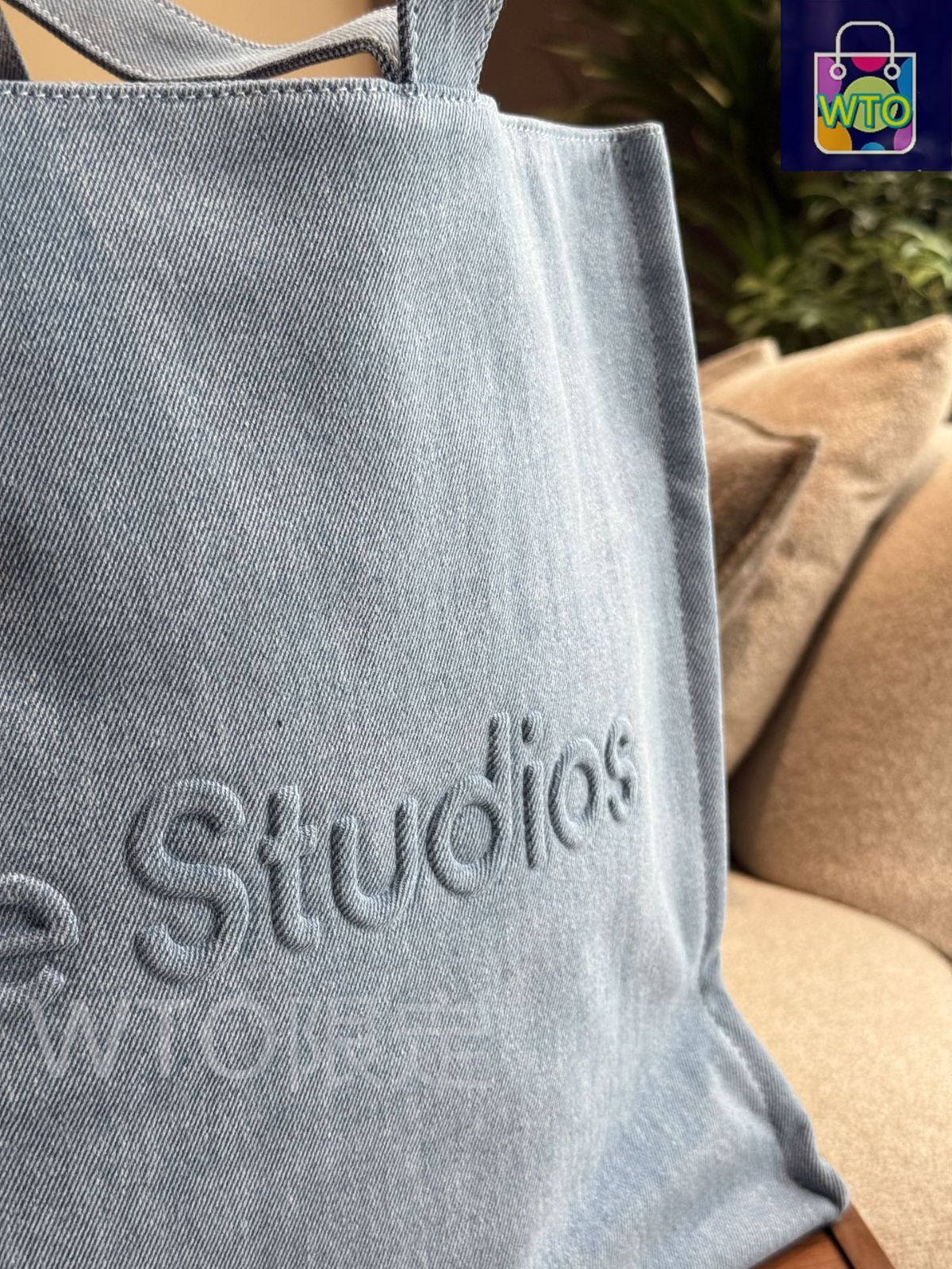 Acne Studios ヴィンテージデニムトートバッグ ACNE STUDIOS(アクネストゥディオズ) LOGO SHOPPER EW DESTROYED