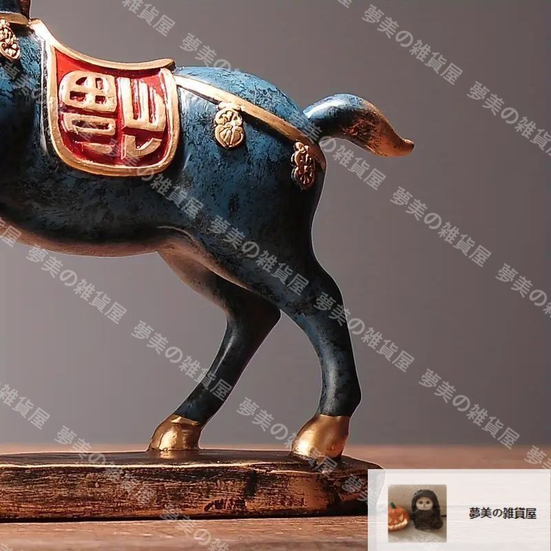[未使用] 馬 置物 アンティーク 美術品 アート オブジェ 新品・未使用】置物 馬 彫刻 オブジェ アンティーク 雑貨 ブルー
