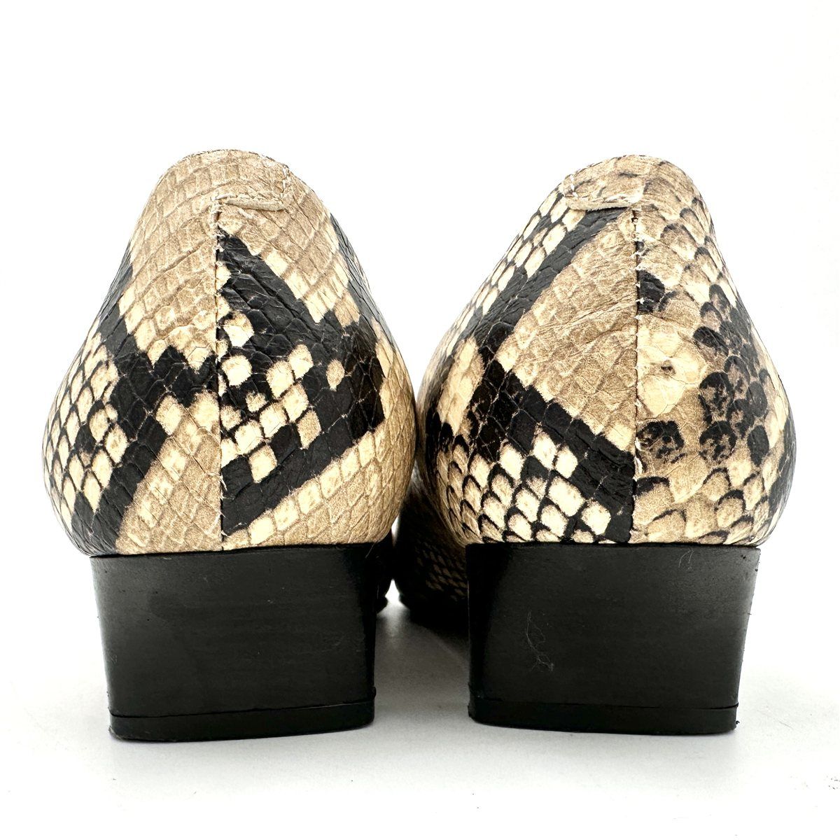 FABIO RUSCONI パンプス パイソン スクエアトゥ 総柄 1937T KIN-KAAI_COM