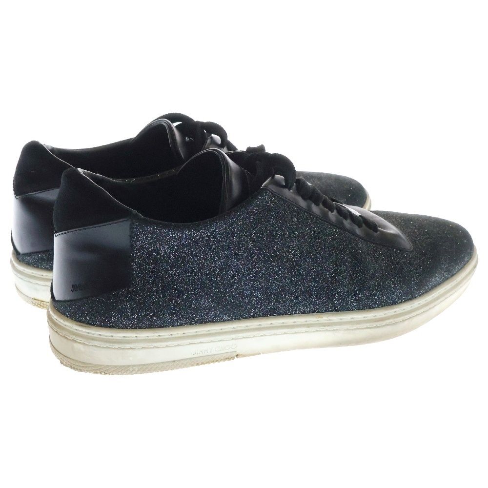 JIMMY CHOO ブラック グリッター フラットシューズ 37 JIMMY CHOO