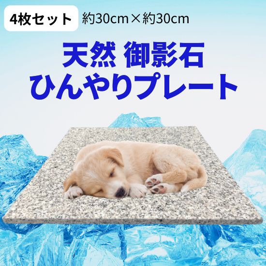 4枚 御影石 天然石 ひんやりプレート ひんやりマット 冷感プレート 冷感マット クールマット ペット用品 犬 猫 うさぎ ハムスター 暑さ対策 夏バテ防止 熱中症対策