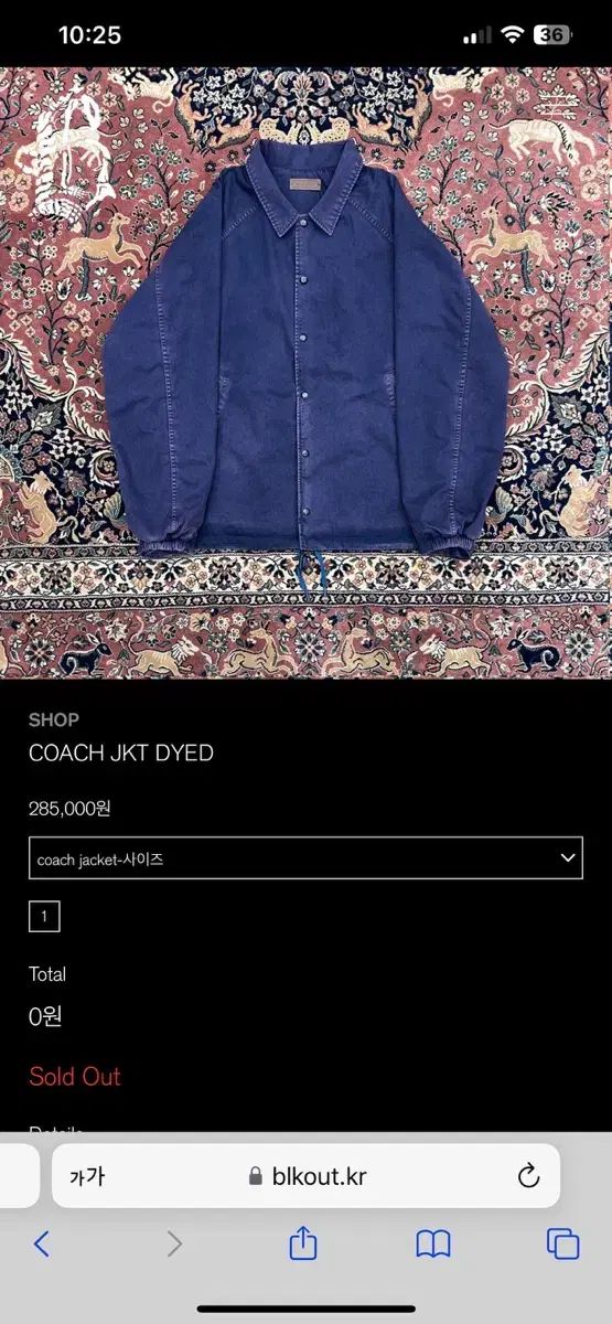 【雷市場（ポンジャン）商品韓国直送】ブラックアウト スローガイ COACH(コーチ) ネイビー L
