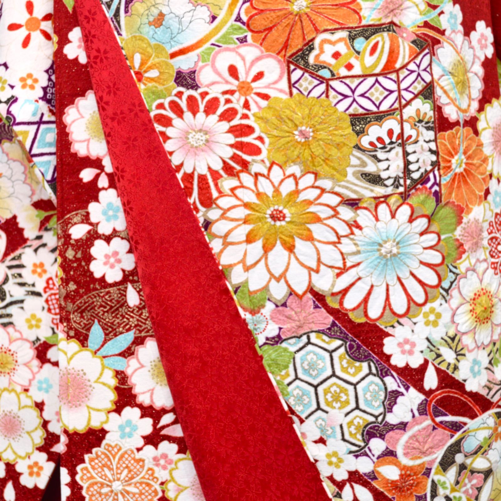 正絹 振袖フルセット M〜LLサイズ 成人式 振袖セット パールトーン加工済み 絞り 着物 豪華 古典 結納 卒業式 F407