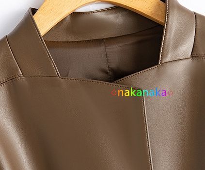 新春 エレガント ショート レザージャケット ハイネン シープスキン 韓国風 タイドベルト GULLKHAN_COM