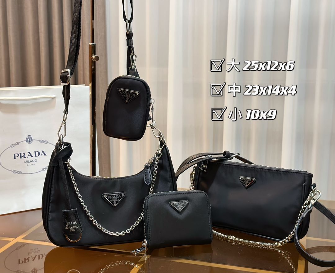 PRADA ナイロン ハンドバッグ美品&3つ折り財布未使用 極美品 プラダ PRADA ショルダーバッグ ハンドバッグ 財布 3点