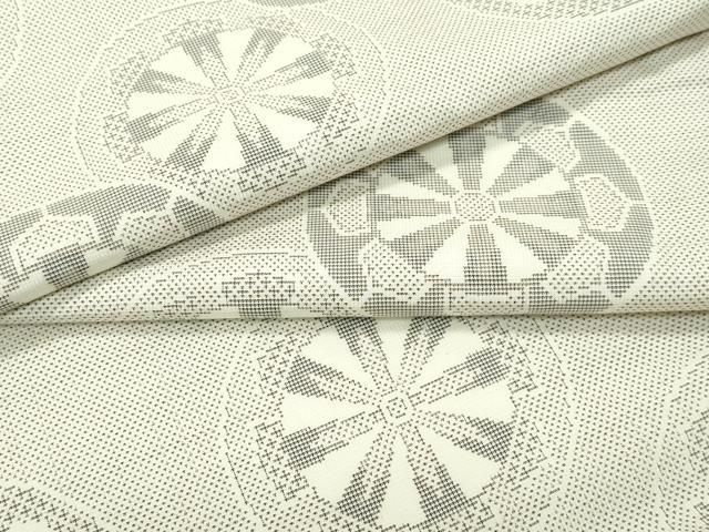 平和屋着物 上 本場大島紬 白大島 9マルキ 源氏車 CZAA3814s5