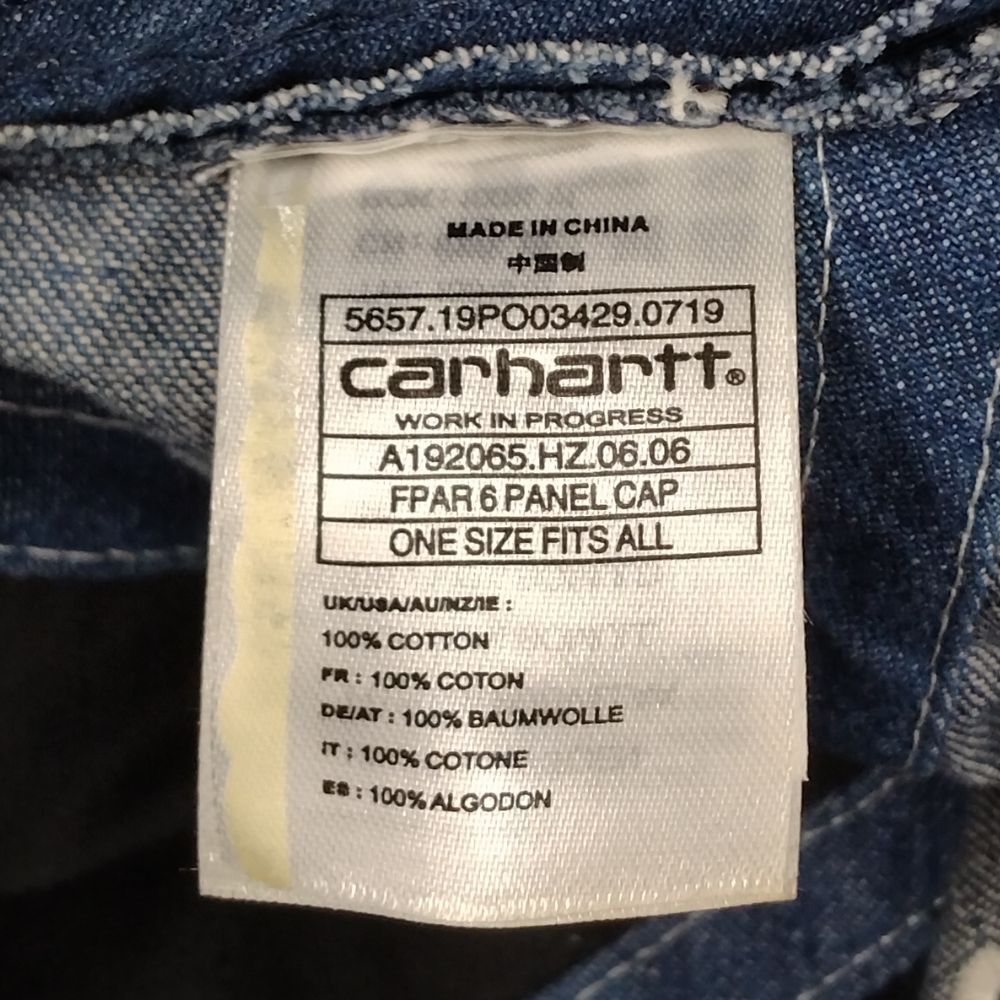 CARHARTT カーハート ×FPAR FORTY PERCENT AGAINST RIGHTS デニム キャップ インディゴ 正規品 / 35350