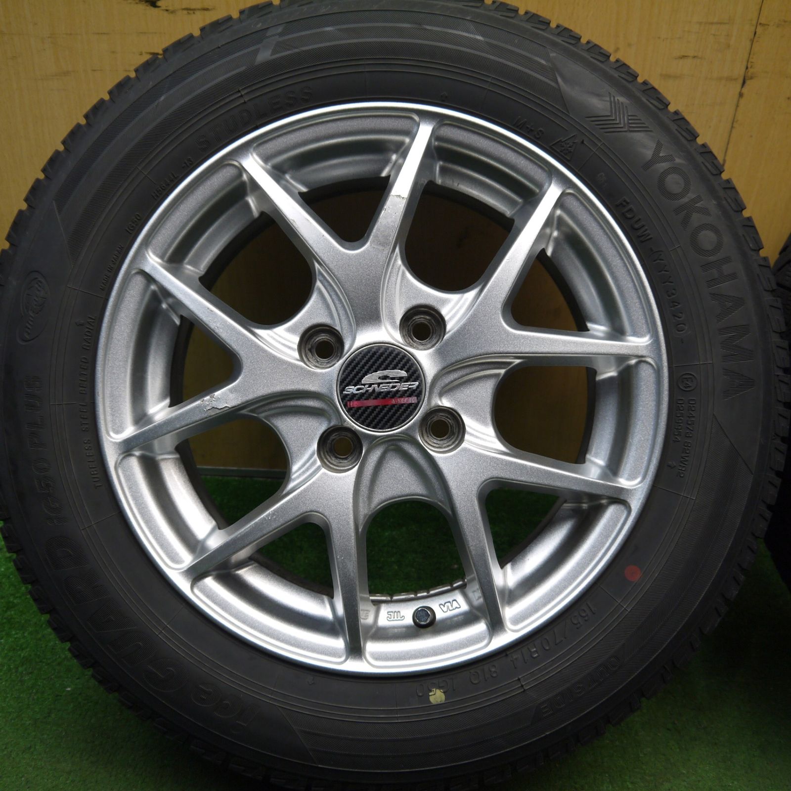 4本価格 スタッドレス 165 70R14 ヨコハマ アイスガード iG50 プラス SCHNEIDER シュナイダー 14インチ PCD100 4H 5093005Hス