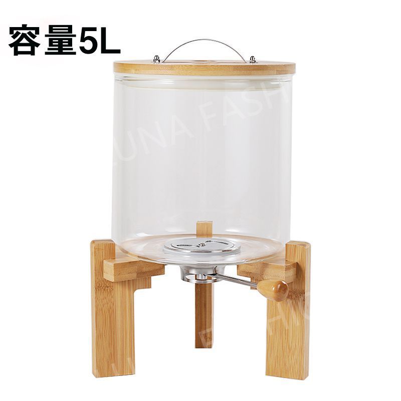 密閉米びつ ふた付き 収納ジャー 5L / 8L ガラスシリアル