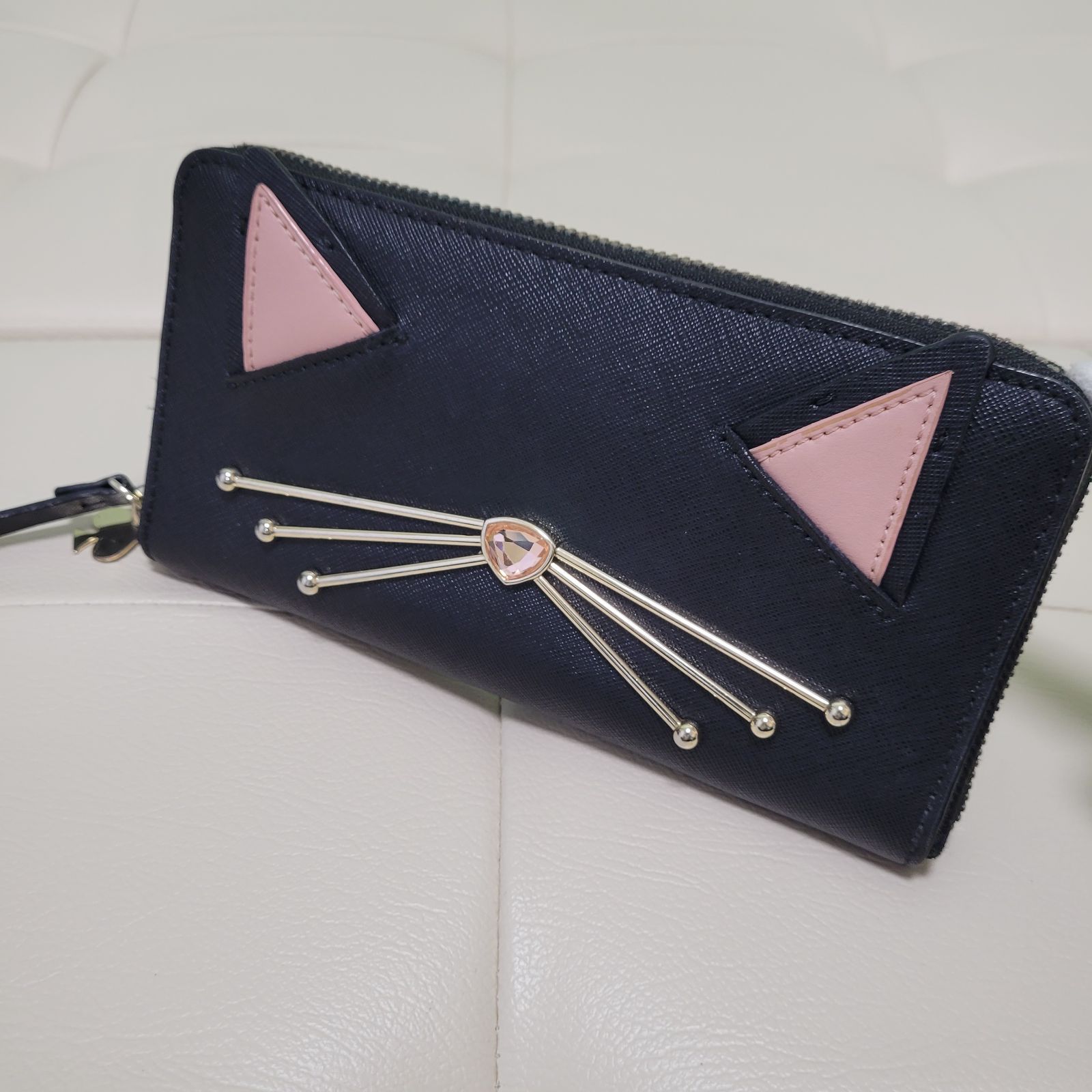 Kate spade【ケイトスペード】財布 クロネコ【中古】【送料無料 