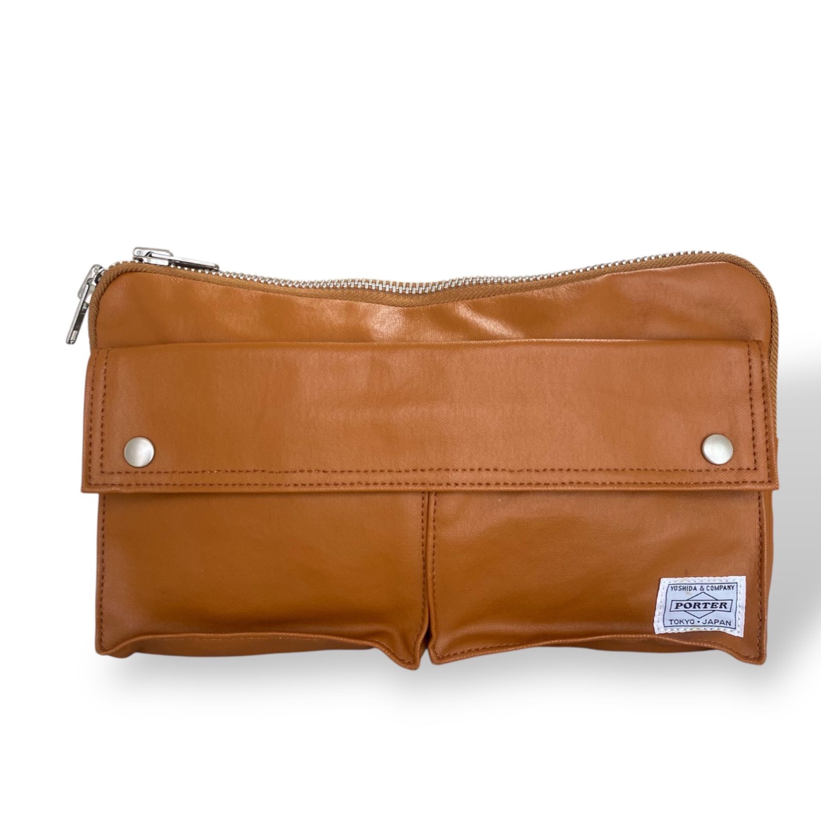 PORTER レザー キャメル フリースタイル メンズ ボディバッグ