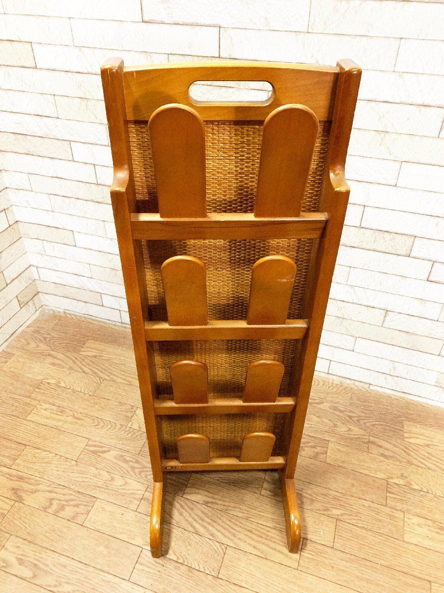 カリモク 天然木 4段 スリッパラック スタンド スリッパ立て 玄関収納