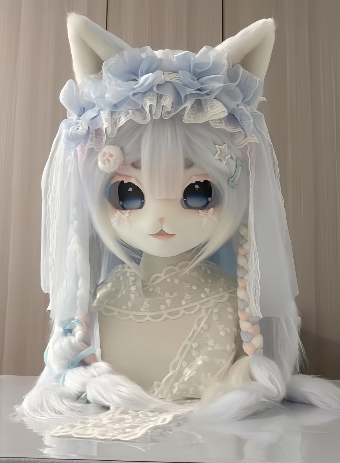 着ぐるみヘッド kigurumi NO.156 猫 青 水色 ファースーツ 全頭ヘッド ケモノ マスク ぬいぐるみ コスプレ コスチューム USTAUSTRALIA_COM_AU