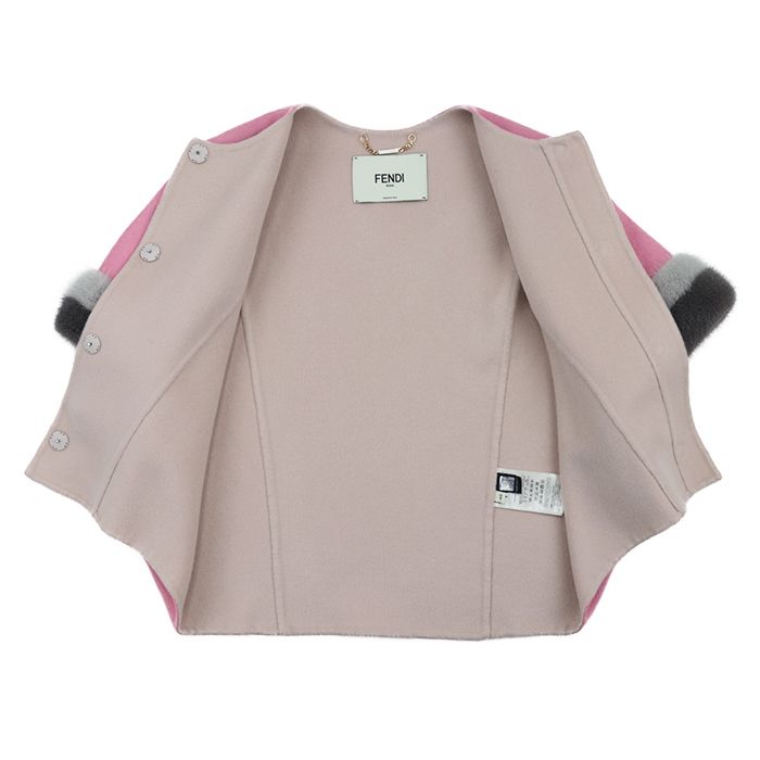新品同様】フェンディ カシミヤ100％ ノーカラー ショート