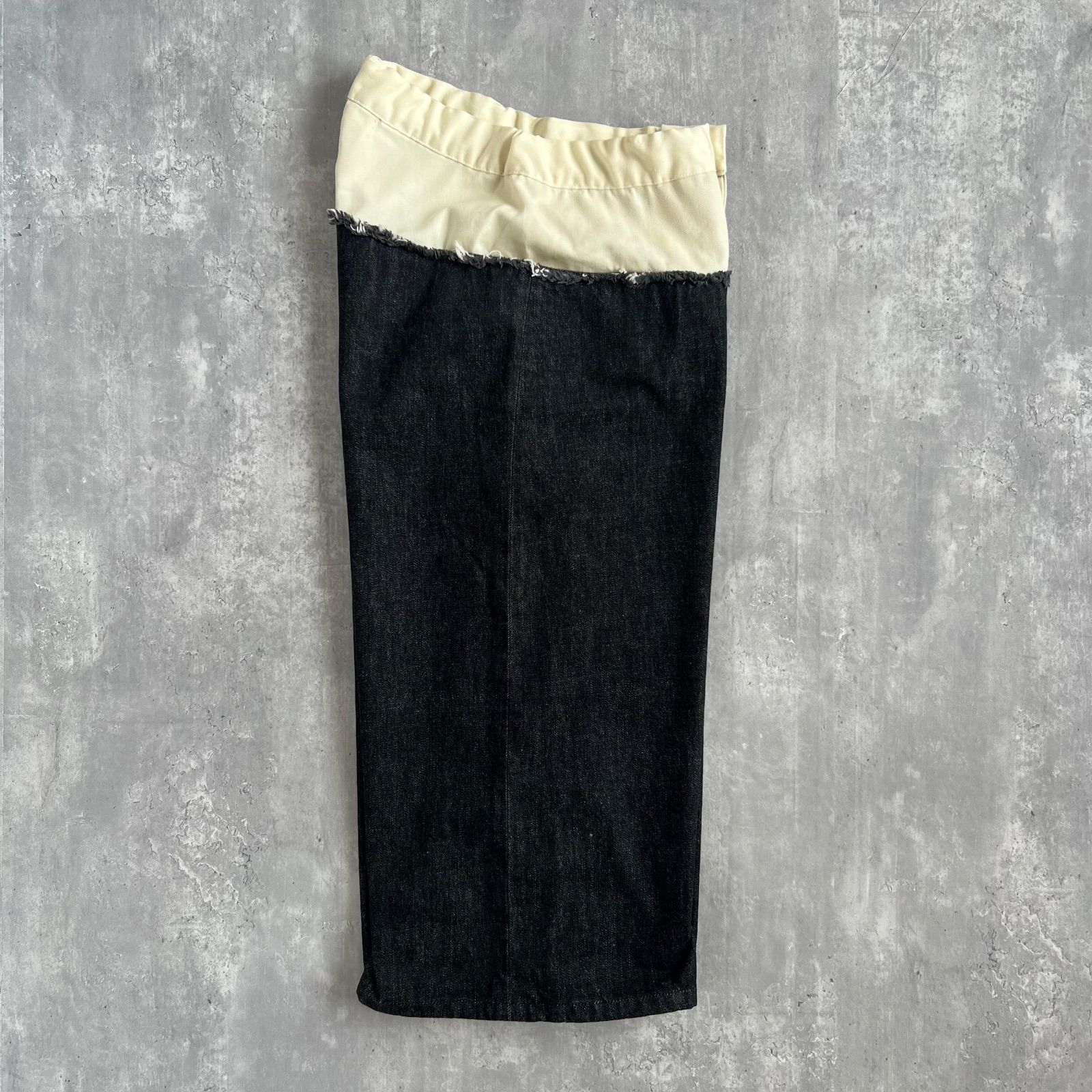 LIMI feu　リミフゥ　ヨウジヤマモト　異素材デザイン　ワイドデニムパンツ LIMI feu × Lee 20th anniversary collaboration A/W 22 | Yohji