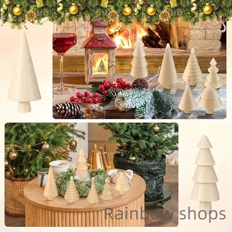ミニ木製クリスマスツリー