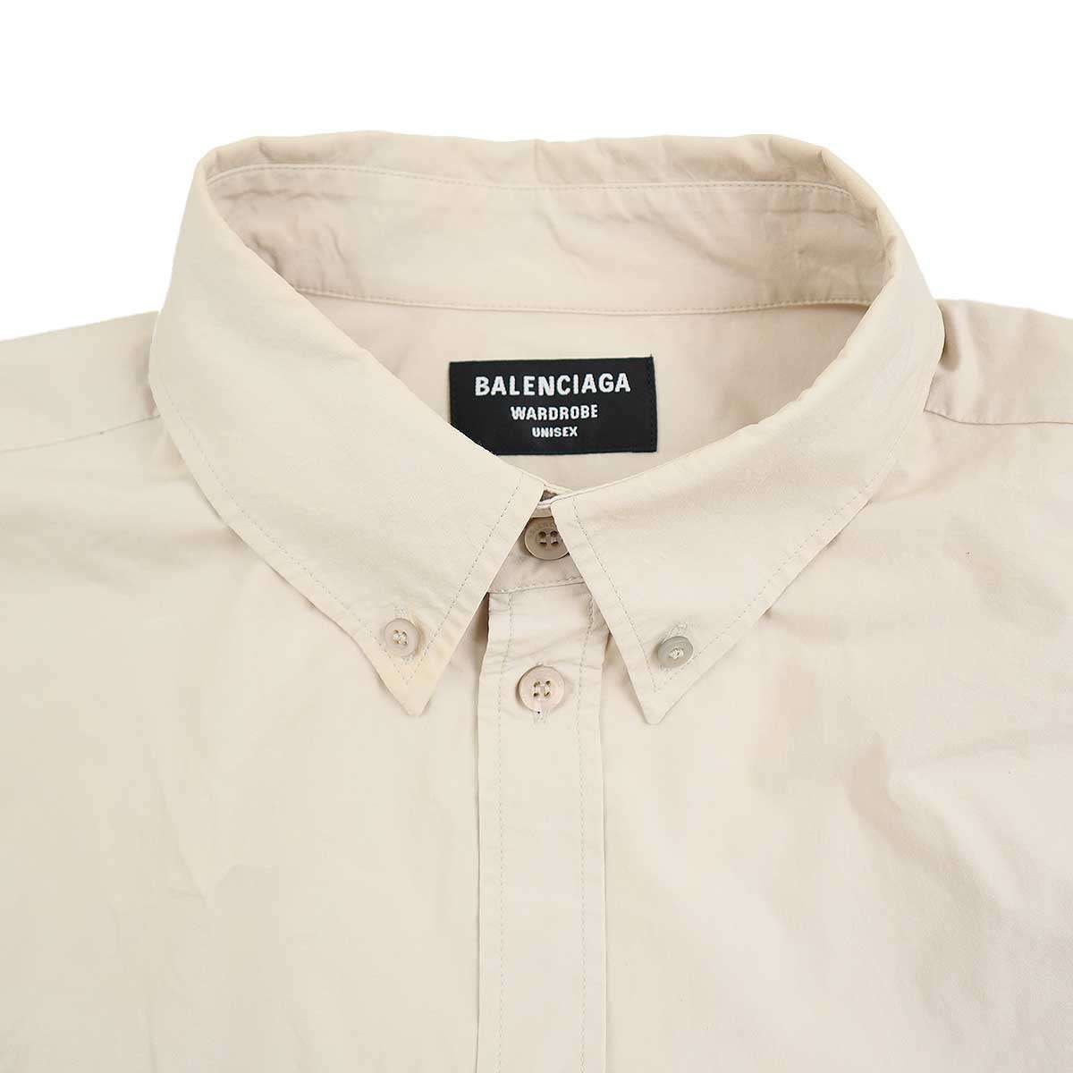 BALENCIAGA バレンシアガ 21AW エンブロイダリーワイドフィットシャツ 675642 TKM10 ベージュ 38 BALENCIAGA バレンシアガ 21AW エンブロイダリーワイドフィットシャツ