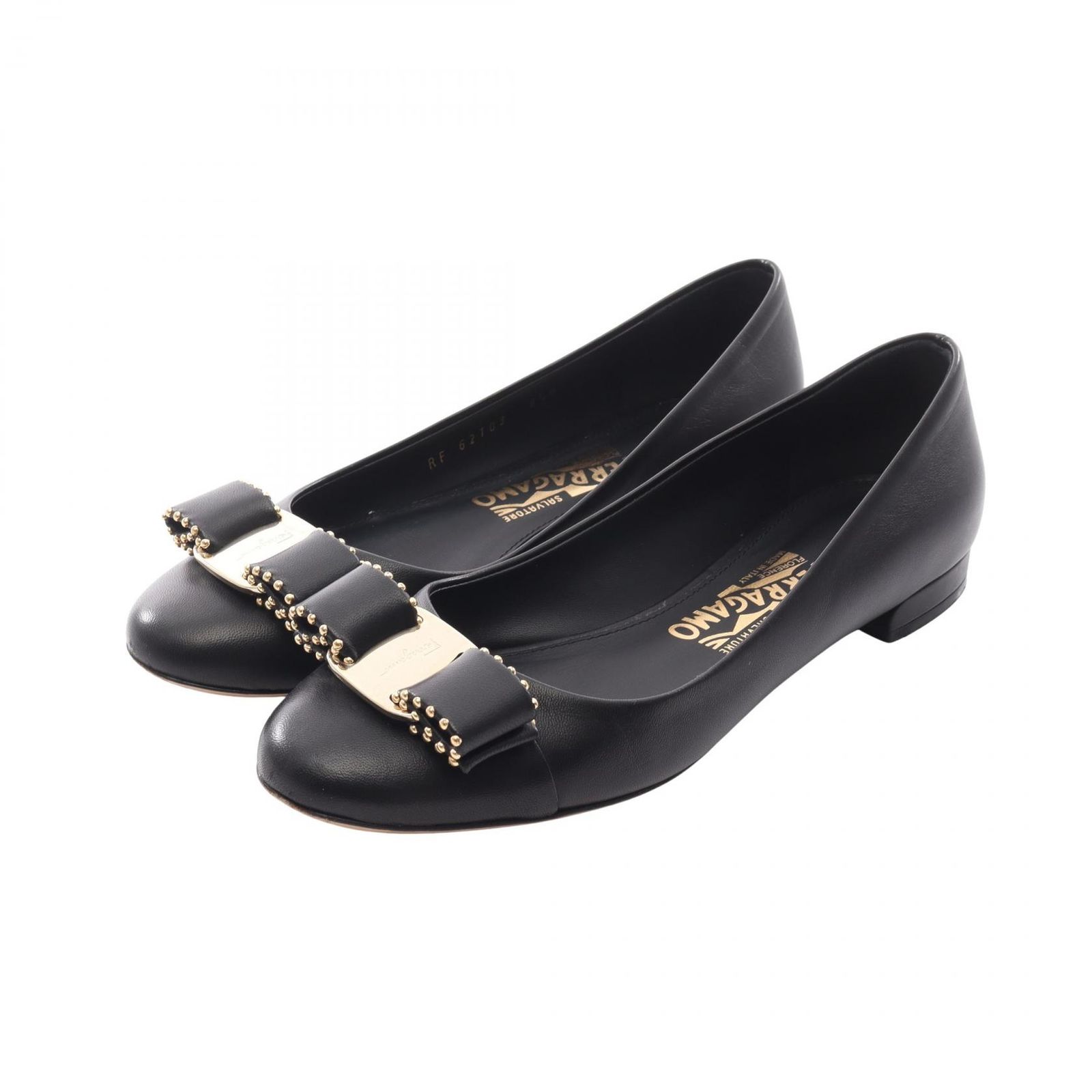 サルヴァトーレフェラガモ Salvatore Ferragamo ヴァラリボン レザー シューズ レディース Used A