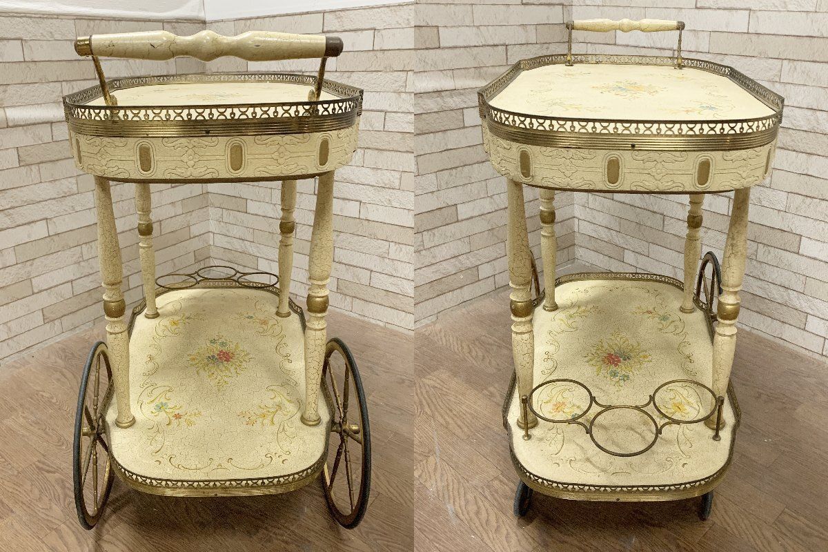 フレンチロココ調 キッチンワゴン サービスワゴン インテリア 配膳台