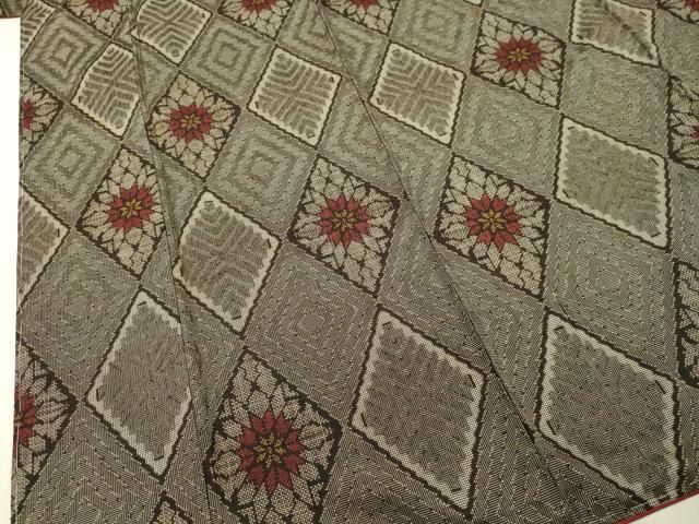 平和屋着物○希少 本場大島紬 龍郷絣 花菱文 正絹 逸品 DAAR4467tw  